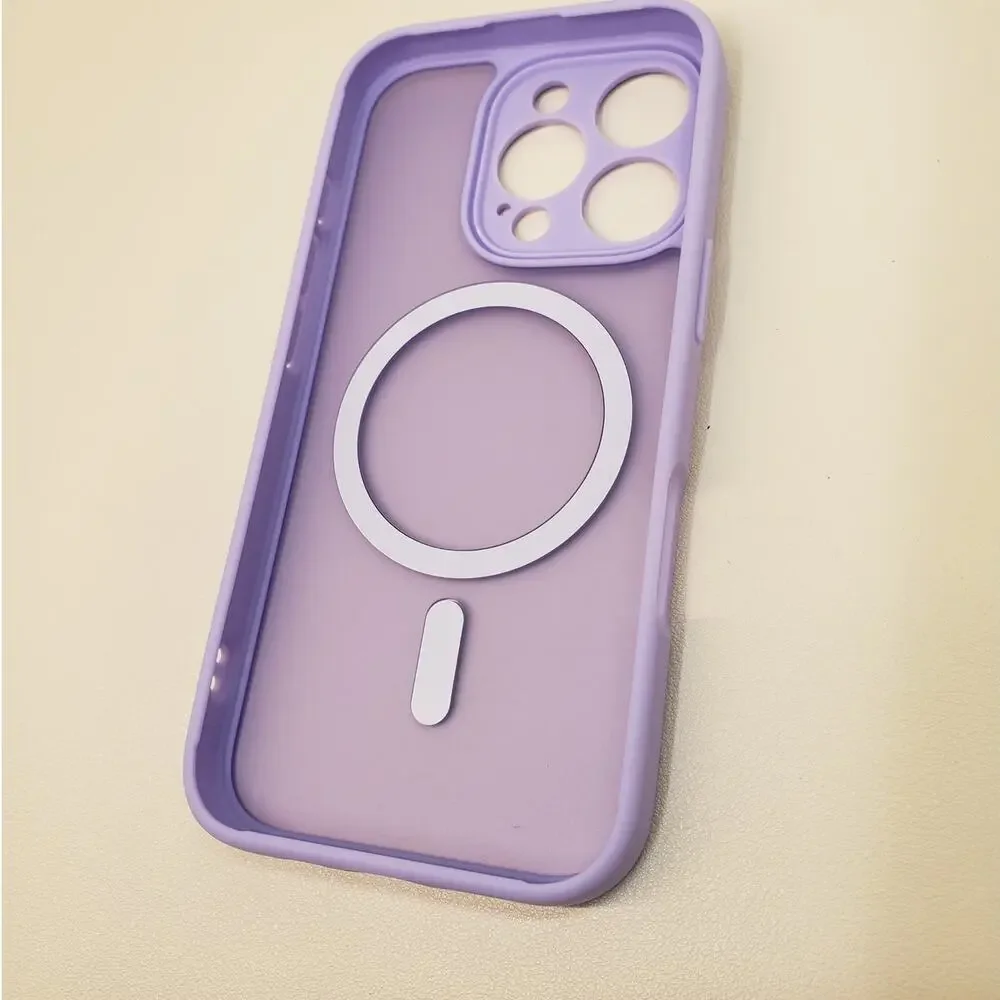 FNTCASE Magnetic Purple Case for iPhone 16 Pro - Matte Translucent Cover